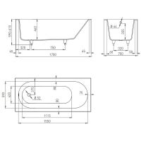 Товар: Ванна из искусственного камня Salini Ornella 170х75 Белая матовая арт-102321M - фото 6 Ванна из искусственного камня Salini Ornella 170х75 Белая матовая арт-102321M — фото 6, Ванны из искусственного камня