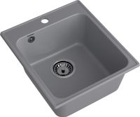 GRANFEST Мойка QUARZ 17 1-чаша 420*480мм темно-серый арт.GF-Z- арт-17 темно-серый — фото 2, Кухонные мойки