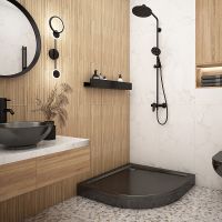 Акриловый поддон для душа Melodia della vita Allegro 80x80 Черный арт-MTYAG8080bk — фото 4, Акриловые душевые поддоны