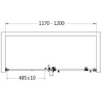 Душевая дверь AQUAme 120 профиль Хром стекло прозрачное арт-AQM4201F-12 — фото 4, Раздвижные душевые двери