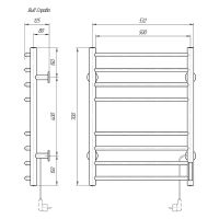 Электрический полотенцесушитель Domoterm Классик DMT 109-8 50x70 TBOX EK R Хром арт-DMT109-850x70TBOXEKR — фото 3, Электрические полотенцесушители
