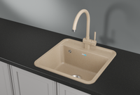 Granula-, кухонная мойка, СтандАРТ кварц арт-5001, БЕЖЕВЫЙ — фото 1, Кухонные мойки