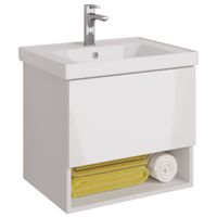 Товар: Тумба PERFECTO, 60 см, подвесная, 1 ящик, push-to-open, белый глянец арт-99.0806 - фото 7 Тумба PERFECTO, 60 см, подвесная, 1 ящик, push-to-open, белый глянец арт-99.0806 — фото 7, Тумбы под раковину