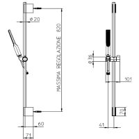 Душевой гарнитур Bossini Apice Черный матовый арт-DA5061-N.073 — фото 3, Душевые гарнитуры на штанге