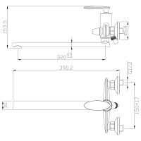 Смеситель для ванны Rossinka универсальный Хром арт-RS30-32 — фото 2, Смеситель для ванны