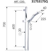 Душевой гарнитур Remer Хром арт-317S317SQ — фото 2, Душевые гарнитуры на штанге