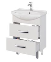 Тумба ALDA, 65 см , подвесная/напольная, 2 ящика. белый глянец, под ум. Лагуна 65 арт-99.0404 — фото 6, Тумбы под раковину