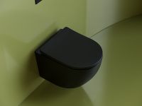 Унитаз Ceramicanova Uno Rimless подвесной Черный матовый с сиденьем Микролифт арт-CN11001MB — фото 9, Подвесные унитазы