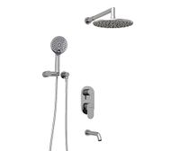 Встраиваемый комплект для ванны с верхней душевой насадкой, лейкой и изливом арт-A175819 — фото 1, Встраиваемые душевые комплекты