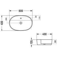 Раковина Bond 60 Белая глянцевая арт-S01-600 — фото 4, Раковины накладные