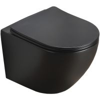 Унитаз Azario Grado подвесной Черный матовый с сиденьем Микролифт арт-AZ-0046-MB SP — фото 1, Подвесные унитазы