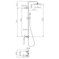 Душевая система Bossini Cosmo Черная матовая арт-L10095.073 — фото 2, Душевые стойки