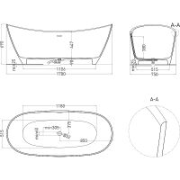Ванна из искусственного камня Salini Noemi 170х75 Белая глянцевая арт-101712G — фото 6, Ванны из искусственного камня