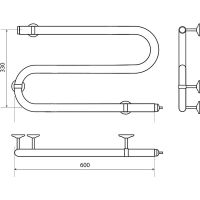 Электрический полотенцесушитель Melodia della vita Wave Electro S-образный 33х60 Полирова арт-MTRWVE3360 — фото 2, Электрические полотенцесушители