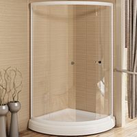 Душевой уголок Radomir 110x110 с поддоном профиль Белый стекло прозрачное арт-1-03-1-0-0-0050 — фото 1, Душевые уголки четверть круга