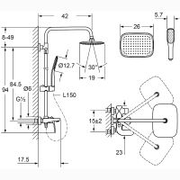 Товар: Душевая система Laguraty Черная арт-7000 - фото 9 Душевая система Laguraty Черная арт-7000 — фото 9, Душевые стойки