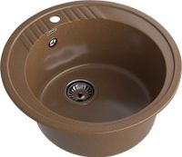 GRANFEST Мойка RONDO 520 1-чаша D-520мм терракот арт.GF- арт-R-520 терракот — фото 1, Кухонные мойки