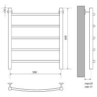 Водяной полотенцесушитель Melodia della vita Classica Eco 50x60 П5 Полированная сталь арт-MTRCO5060 — фото 2, Водяные полотенцесушители