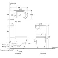 Унитаз компакт Creto Logan L1 без бачка и с сиденьем Микролифт арт-1001-004-WF — фото 2, Напольные унитазы
