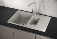 Granula-ES-, кухонная мойка, кварц, ESTETICA арт-7808, БАЗАЛЬТ — фото 1, Кухонные мойки