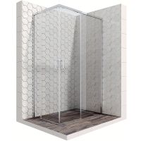 Душевой уголок Ambassador Queen 120х80 профиль Хром стекло прозрачное арт-11011106R — фото 2, Прямоугольные душевые уголки