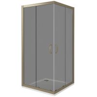 Душевой уголок Good Door Jazze 100x100 CR-100-C-G профиль Золото стекло прозрачное арт-ДЖ00058 — фото 1, Квадратные душевые уголки