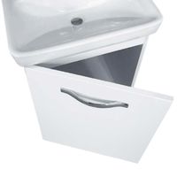 Тумба ALMI, 50 см, подвесная/напольная, 1 дверца, белый глянец арт-99.1502 — фото 3, Тумбы под раковину