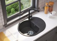 Кухонная мойка Polygran ATOL-620 (№16 Черный) арт-678958 — фото 1, Кухонные мойки