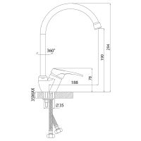 Смеситель для кухни Rossinka Хром арт-B35-23 — фото 2, Смесители для кухни