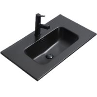 Раковина CeramaLux 101 Черная матовая арт-9100MMB — фото 1, Раковины встраиваемые сверху