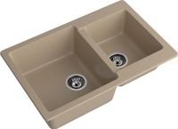 GRANFEST Мойка PRACTIK 780K 2 чаши 780*510мм песочный арт.GF- арт-P-780K песочный — фото 1, Кухонные мойки