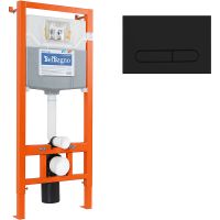 Инсталляция BelBagno с Черной матовой клавишей смыва арт-BB001-120/BB007-PR-NERO.M — фото 1, Инсталляции для унитазов