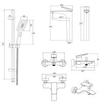 Комплект смесителей Bond Cube Черный матовый арт-B03-5788 — фото 2, Готовые комплекты для ванной комнаты