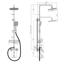 Товар: Душевая система Rossinka Хром арт-RS29-46 - фото 2 Душевая система Rossinka Хром арт-RS29-46 — фото 2, Душевые стойки