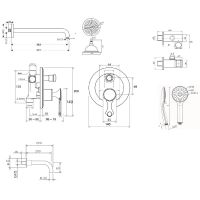 Товар: Душевая система Bronze de Luxe Yasmina Хром арт-NT800/B02 - фото 2 Душевая система Bronze de Luxe Yasmina Хром арт-NT800/B02 — фото 2, Встраиваемые душевые комплекты