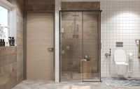 Душевой уголок Ambassador Queen 120х80 профиль Черный стекло прозрачное арт-11011205LBlack — фото 4, Прямоугольные душевые уголки