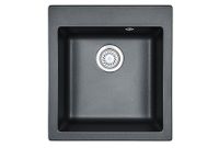 Granula- (чёрный металлик), кухонная мойка, кварц арт-4201, ШВАРЦ — фото 1, Кухонные мойки