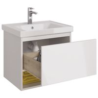 Товар: Тумба PERFECTO, 60 см, подвесная, 1 ящик, push-to-open, белый глянец арт-99.0806 - фото 3 Тумба PERFECTO, 60 см, подвесная, 1 ящик, push-to-open, белый глянец арт-99.0806 — фото 3, Тумбы под раковину