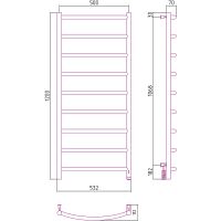 Электрический полотенцесушитель Сунержа Галант 4.0 1200x500 R Хром арт-00-0831-1250 — фото 4, Электрические полотенцесушители