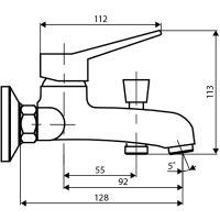 Смеситель для ванны Dorff Optima Хром арт-D2010000 — фото 4, Смеситель для ванны