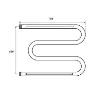 Водяной полотенцесушитель Point М-образный 600x700 с полкой Хром арт-PN38667P — фото 3, Водяные полотенцесушители