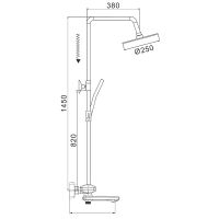 Душевая система Rose R39 Хром арт-R3936 — фото 15, Душевые стойки