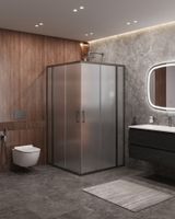 Душевой уголок CEZARES арт-MOLVENO-A-22-90+20-P-GM — фото 1, Квадратные душевые уголки