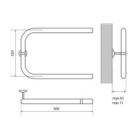 Водяной полотенцесушитель Melodia della vita Moon П-образный 32х50 Полированная сталь арт-MTRMN3250 — фото 2, Водяные полотенцесушители