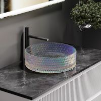 Раковина-чаша Ceramicanova Cristal 36 Неон арт-CN6059 — фото 2, Раковины накладные