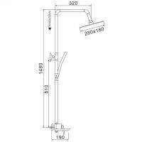 Душевая система Rose R27 Хром арт-R2736 — фото 2, Душевые стойки