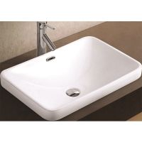 Раковина CeramaLux 58 Белая арт-78441 — фото 1, Раковины встраиваемые сверху