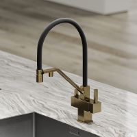 Смеситель для кухни Sancos Loro Золото брашированное Черный арт-SC4007BG — фото 2, Смесители для кухни