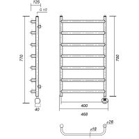 Электрический полотенцесушитель Domoterm Стефано П7 400x700 АБР ER Античная бронза арт-СтефаноП7400x700АБРER — фото 2, Электрические полотенцесушители