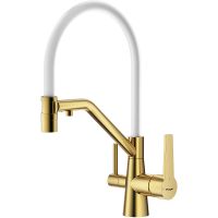 Смеситель для кухни Raglo Золото матовое Белый арт-R80.62.03 — фото 1, Смесители для кухни